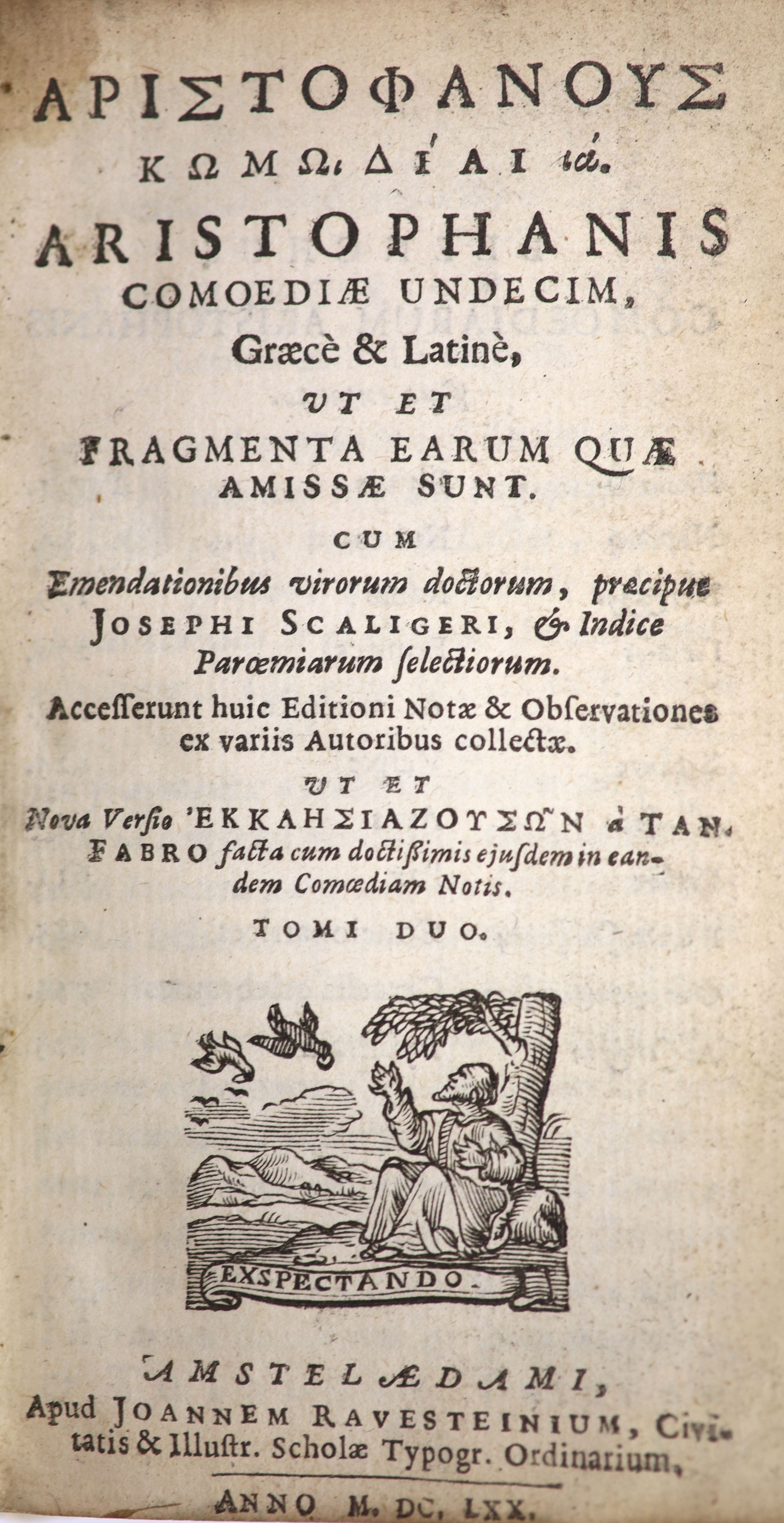 Aristophanis - Aristopanis Comoediae. Undecum Graece et Latine. Editio Novissima, 2 parts in 1,
